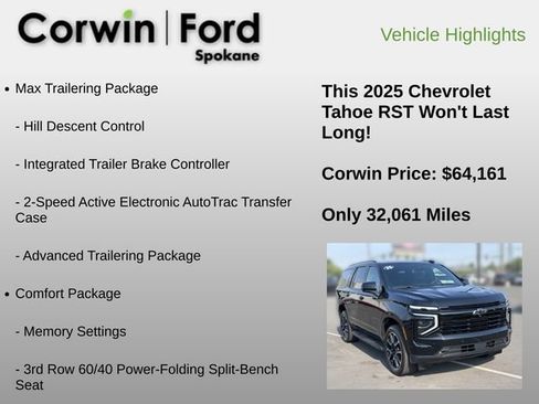 Used 2025 Chevrolet Tahoe RST w/ Comfort Package AWD/4WD image 6