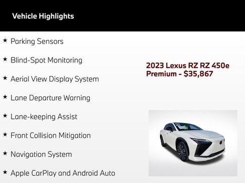 Used 2023 Lexus RZ 450e Premium w/ Technology Package AWD/4WD image 5