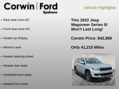 Used 2022 Jeep Wagoneer Series III w/ Flexible Seating Group image 12