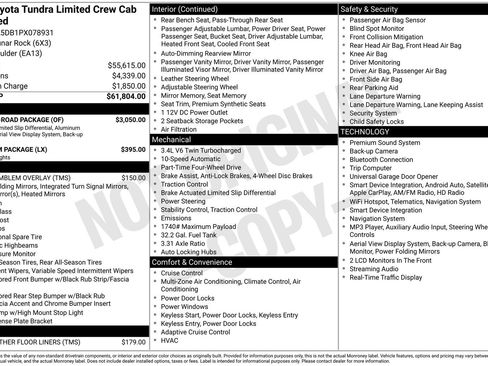 Used 2023 Toyota Tundra Limited w/ TRD Off-Road Package AWD/4WD image 6