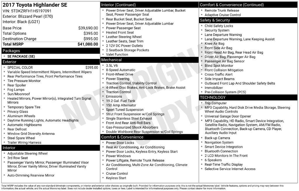 Used 2017 Toyota Highlander SE FWD image 4