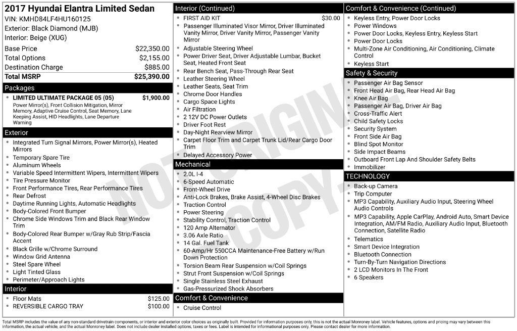 Used 2017 Hyundai Elantra Limited w/ Limited Ultimate Package 05 FWD image 6