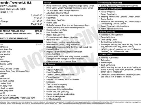 Used 2020 Chevrolet Traverse LS w/ LPO, Black Accent Package FWD image 12