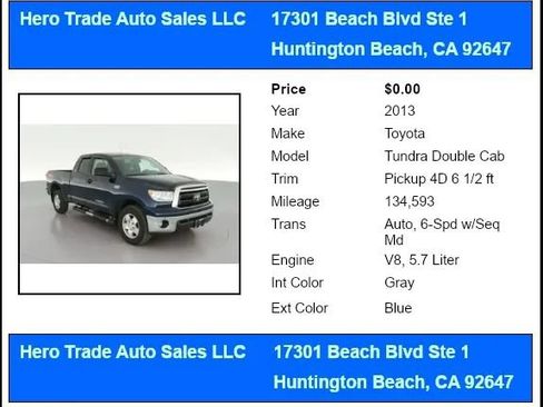 Used 2013 Toyota Tundra 2WD Double Cab w/ Tow Pkg image 54