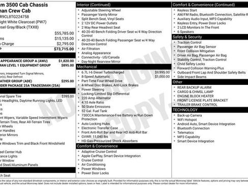 New 2026 RAM 3500 Tradesman w/ Chrome Appearance Group A AWD/4WD image 34