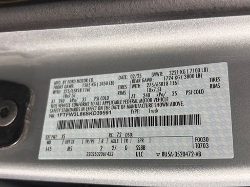 Certified 2025 Ford F150 XLT w/ Equipment Group 301A Standard AWD/4WD image 9