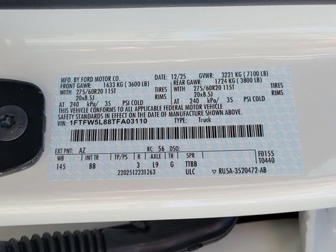 New 2026 Ford F150 Lariat w/ Equipment Group 501A Mid image 13