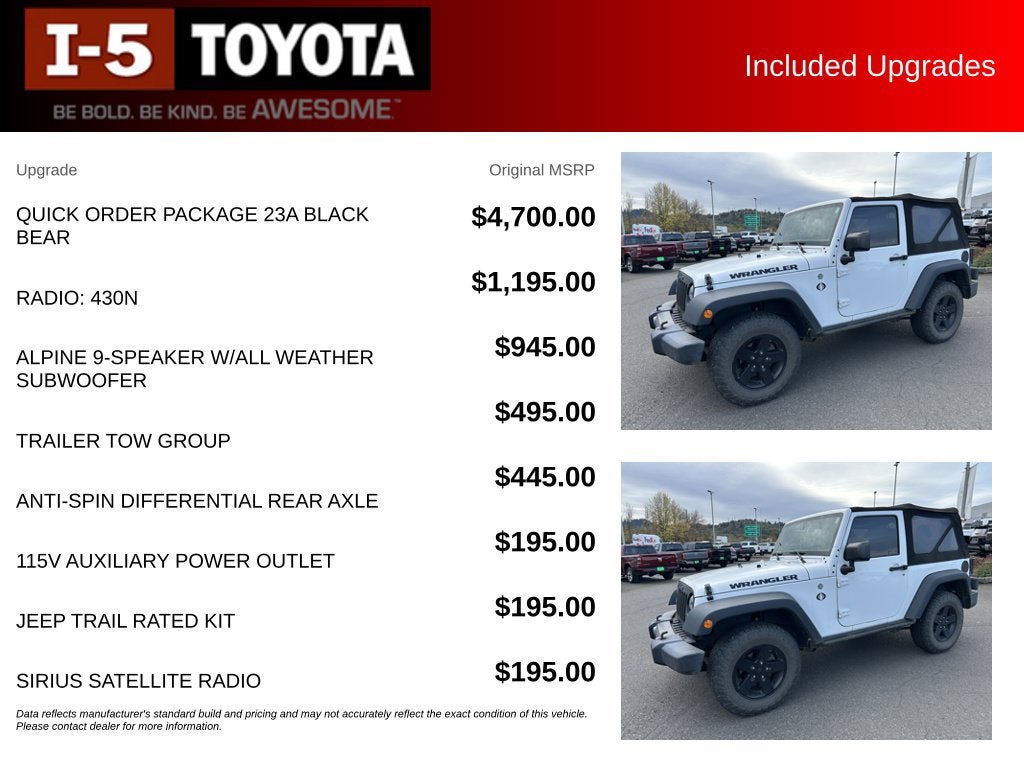 Used 2016 Jeep Wrangler Sport AWD/4WD image 6