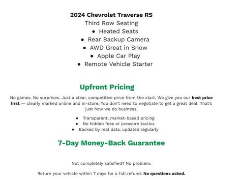 Used 2024 Chevrolet Traverse RS w/ LPO, Floor Liner Package image 2