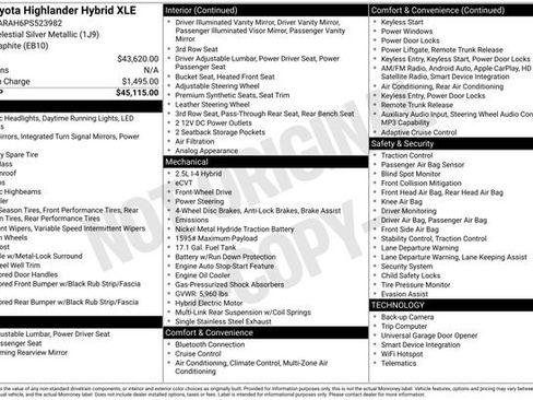 Used 2023 Toyota Highlander XLE FWD image 46