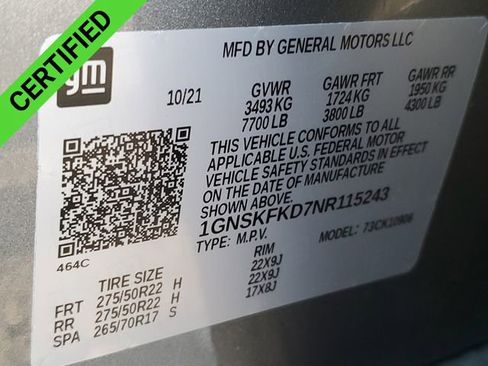 Certified 2022 Chevrolet Suburban Premier w/ Premium Package image 35