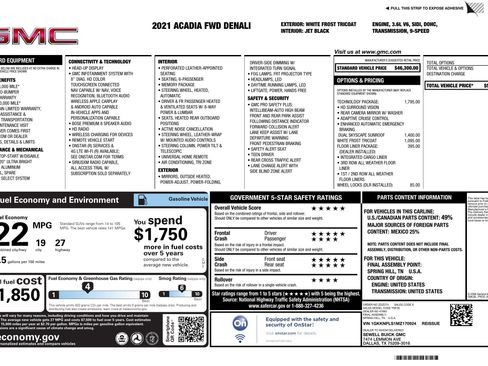 Used 2021 GMC Acadia Denali w/ Denali Technology Package image 2