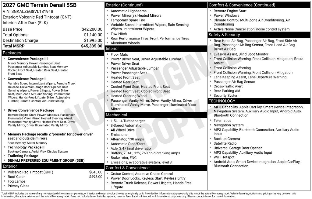 New 2027 GMC Terrain Denali AWD/4WD image 9