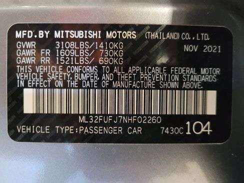 Used 2022 Mitsubishi Mirage G4 LE FWD image 33