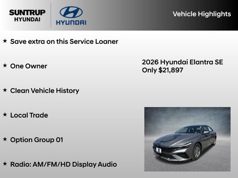 Used 2026 Hyundai Elantra SE FWD image 8