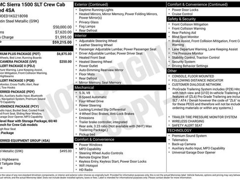 Used 2019 GMC Sierra 1500 SLT w/ SLT Premium Plus Package AWD/4WD image 11