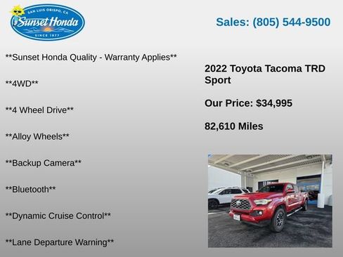 Used 2022 Toyota Tacoma TRD Sport w/ Technology Package AWD/4WD image 5