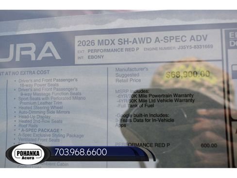 New 2026 Acura MDX A-Spec AWD/4WD image 41