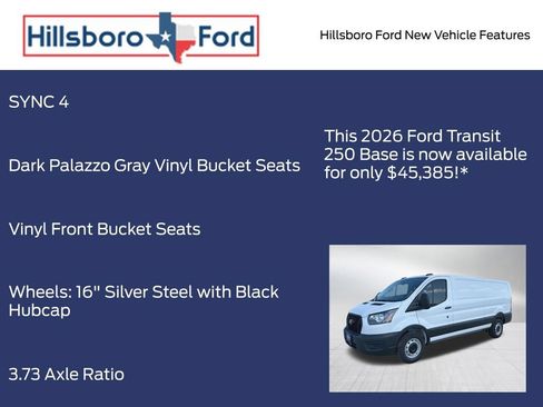 New 2026 Ford Transit 250 Low Roof w/ Load Area Protection Package RWD image 15