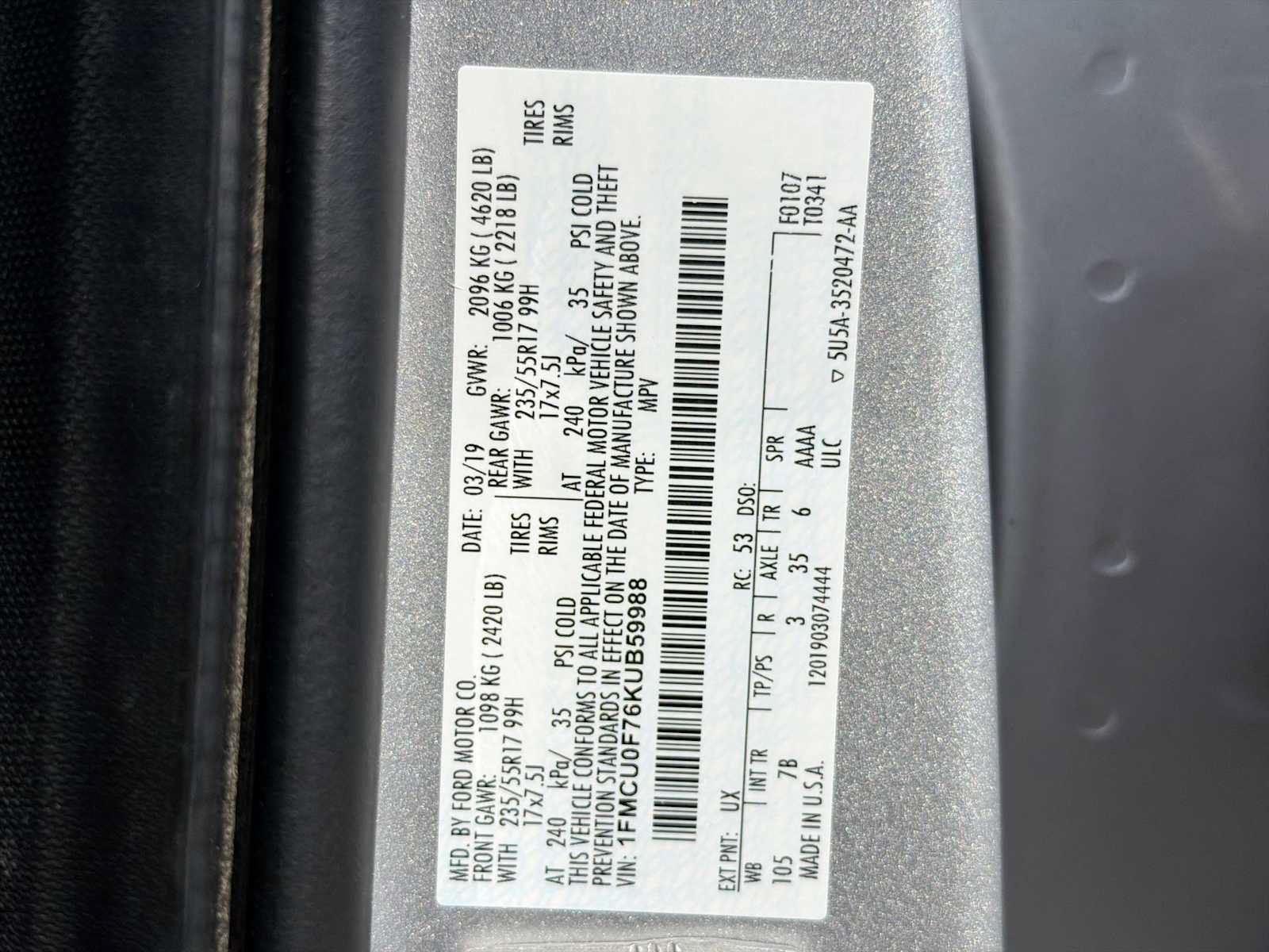 Used 2019 Ford Escape S FWD image 15