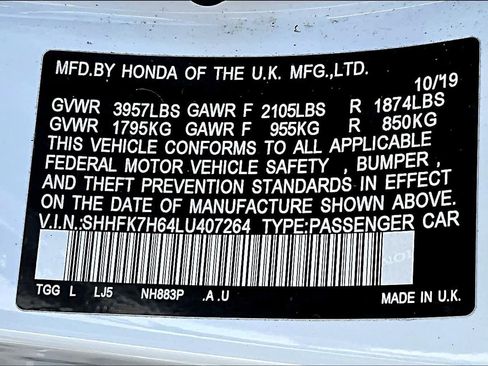 Used 2020 Honda Civic EX image 36