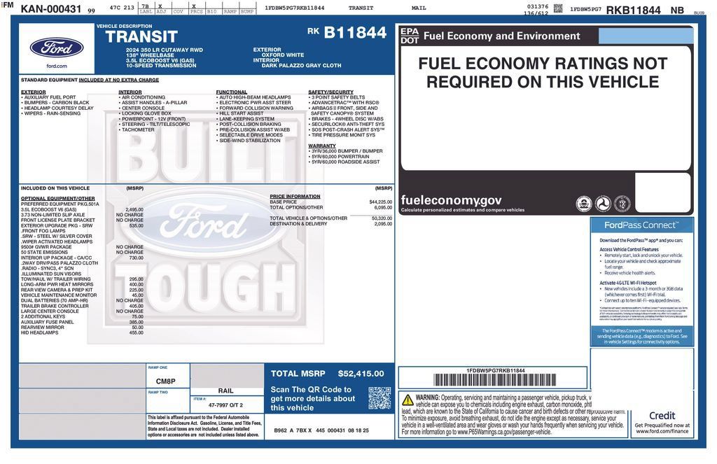 New 2024 Ford Transit 350 w/ Interior Upgrade Package RWD image 5