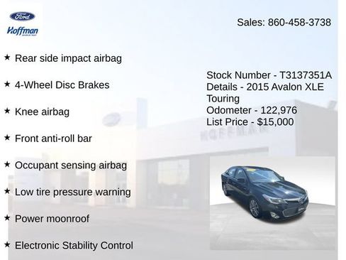 Used 2015 Toyota Avalon XLE Touring FWD image 20