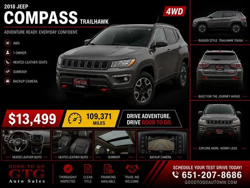 Used 2018 Jeep Compass Trailhawk w/ Popular Equipment Group AWD/4WD image 1