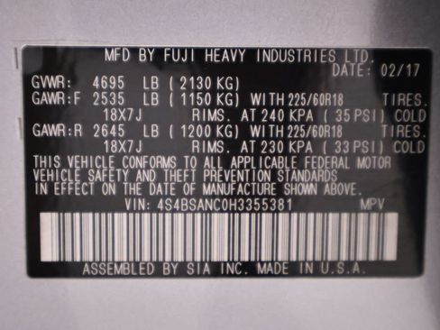 Used 2017 Subaru Outback 2.5i Limited AWD/4WD image 44