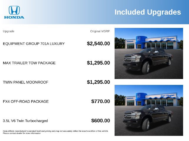 Used 2018 Ford F150 Platinum w/ Equipment Group 701A Luxury AWD/4WD image 3