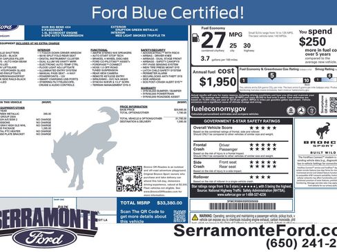 Certified 2025 Ford Bronco Sport Big Bend w/ Convenience Package AWD/4WD image 19