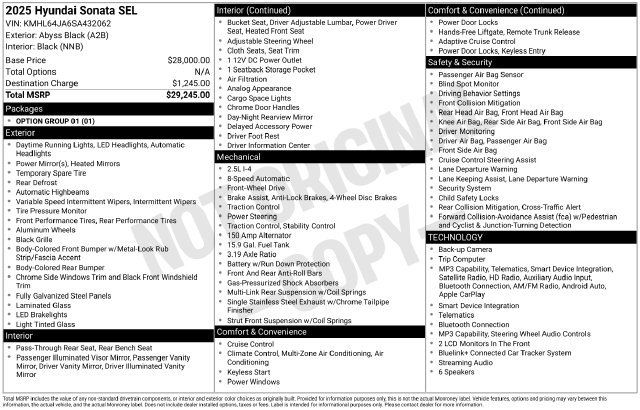 Used 2025 Hyundai Sonata SEL FWD image 3