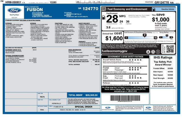 Used 2016 Ford Fusion SE w/ Equipment Group 201A FWD image 4
