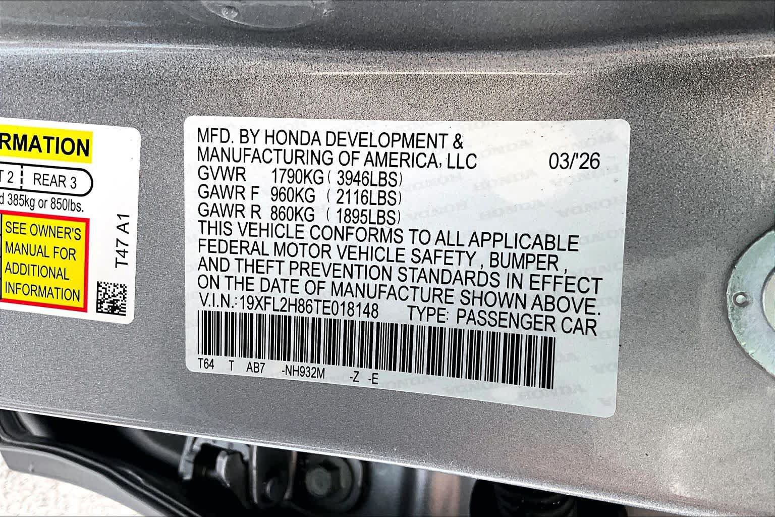 Certified 2026 Honda Civic Sport image 64