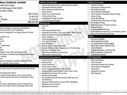 Certified 2025 Subaru Outback Limited AWD/4WD image 40