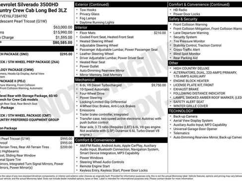 Used 2020 Chevrolet Silverado 3500 High Country w/ LPO, Hitch Package AWD/4WD image 47