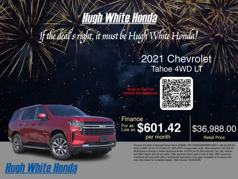 Used 2021 Chevrolet Tahoe LT w/ LT Signature Package AWD/4WD image 3