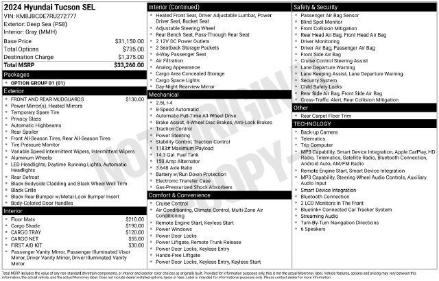 Used 2024 Hyundai Tucson SEL AWD/4WD image 19