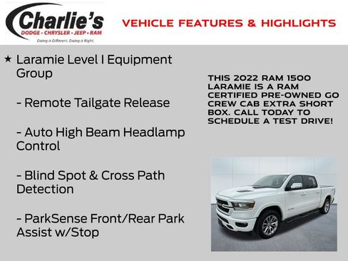 Certified 2022 RAM 1500 Laramie w/ Sport Appearance Package AWD/4WD image 13