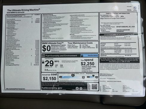 New 2026 BMW X3 xDrive30i w/ Premium Package AWD/4WD image 47