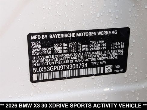 New 2026 BMW X3 xDrive30 w/ Premium Package image 31