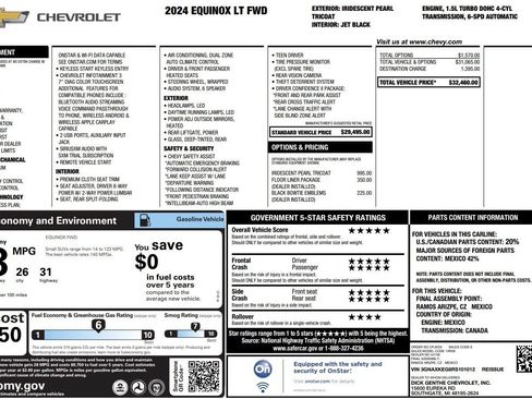 Used 2024 Chevrolet Equinox LT w/ LPO, Floor Liner Package FWD image 42