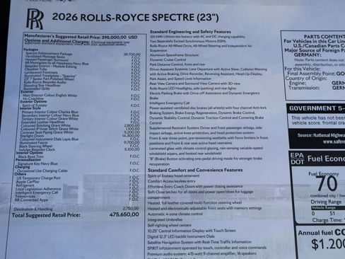 New 2026 Rolls-Royce Spectre AWD/4WD image 25