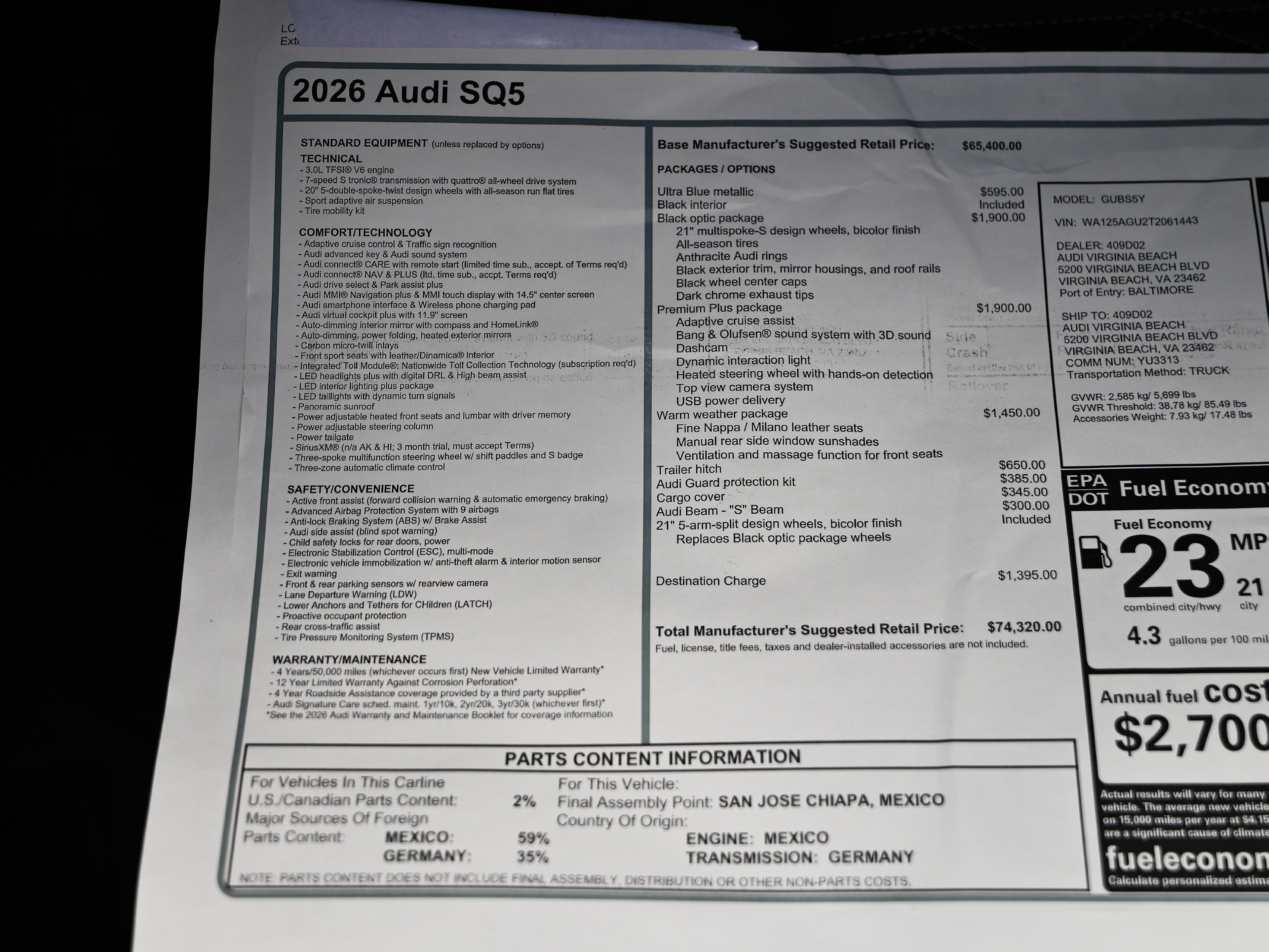 New 2026 Audi SQ5 Premium Plus AWD/4WD image 15