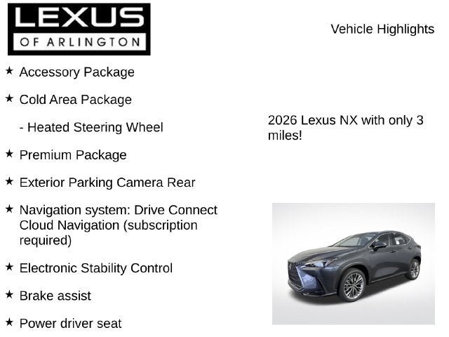 New 2026 Lexus NX 350 AWD w/ Accessory Package (2T) image 8