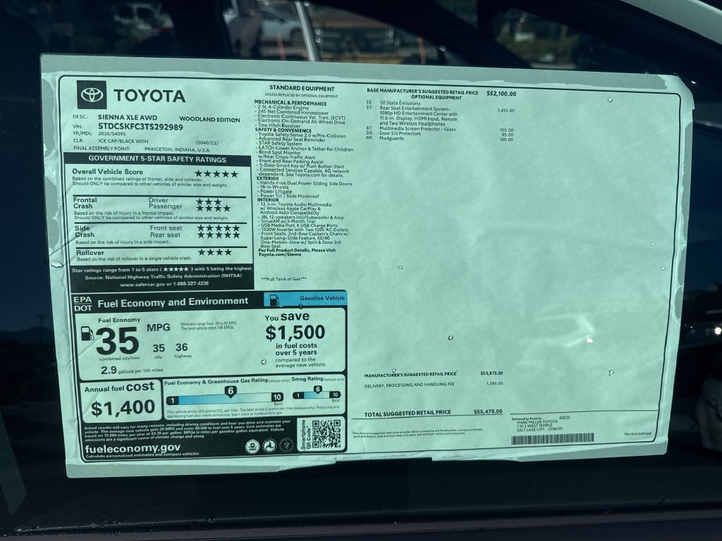 New 2026 Toyota Sienna XLE Woodland Edition AWD/4WD image 30