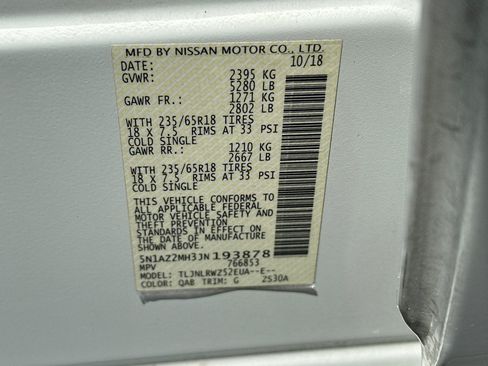 Used 2018 Nissan Murano SL w/ Moonroof Package AWD/4WD image 30