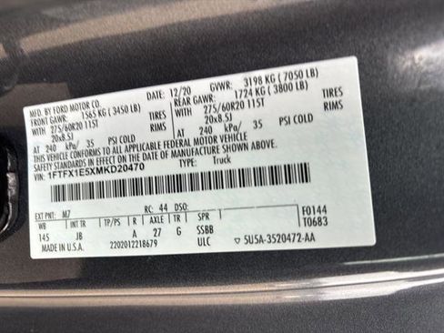 Certified 2021 Ford F150 XL w/ Equipment Group 101A High image 21