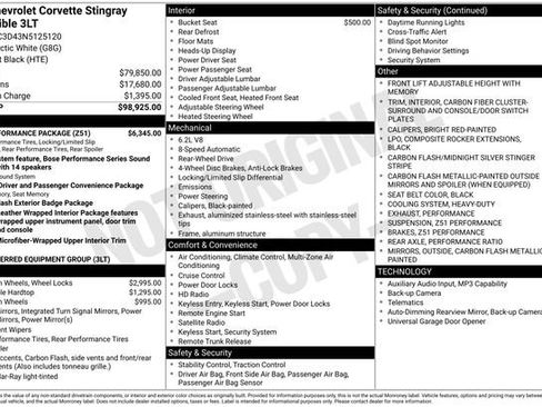 Certified 2022 Chevrolet Corvette Stingray Premium Conv w/ Z51 Performance Package RWD image 23