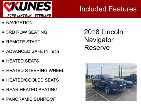 Used 2018 Lincoln Navigator Reserve w/ Technology Package AWD/4WD image 2